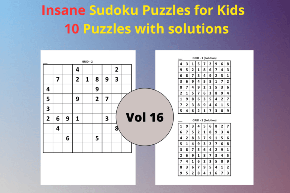 Easy Sudoku for Kids 16 – Simple 6x6 Puzzles with Solutions
