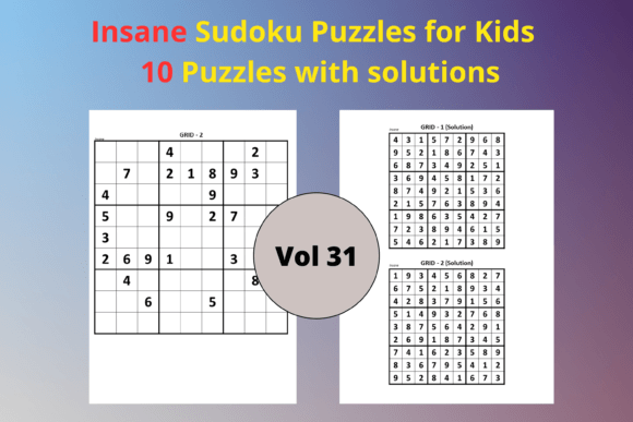 Easy Sudoku for Kids 31: 10 Fun Puzzles with Solutions